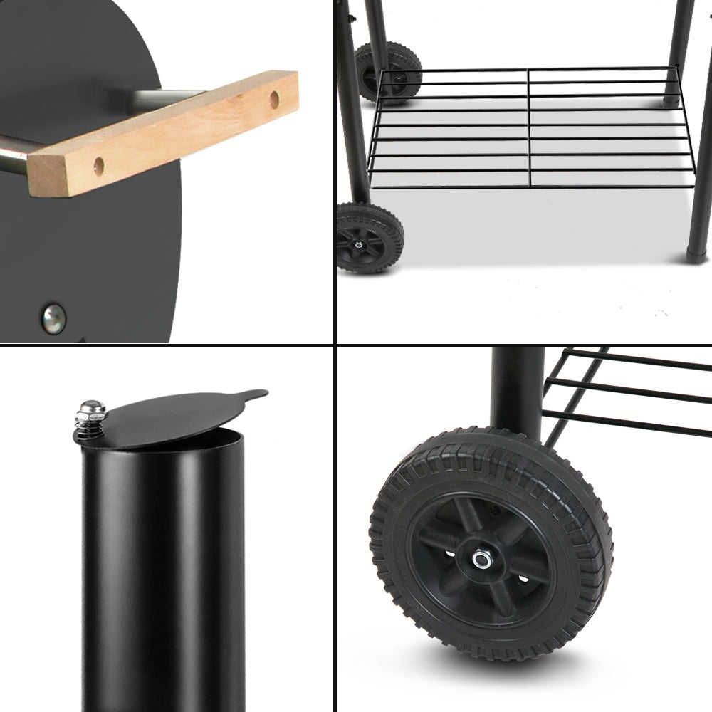 Grillz BBQ 2-In-1 Offset Charcoal Smoker
