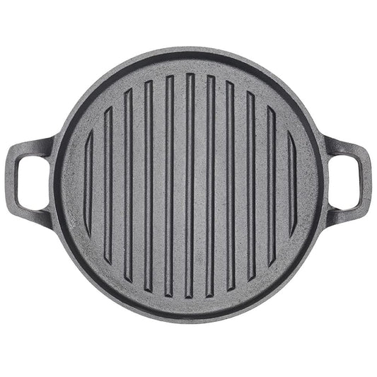 30cm Round Cast Iron Griddle Plate, BBQ Pan Cooking Griddle Grill