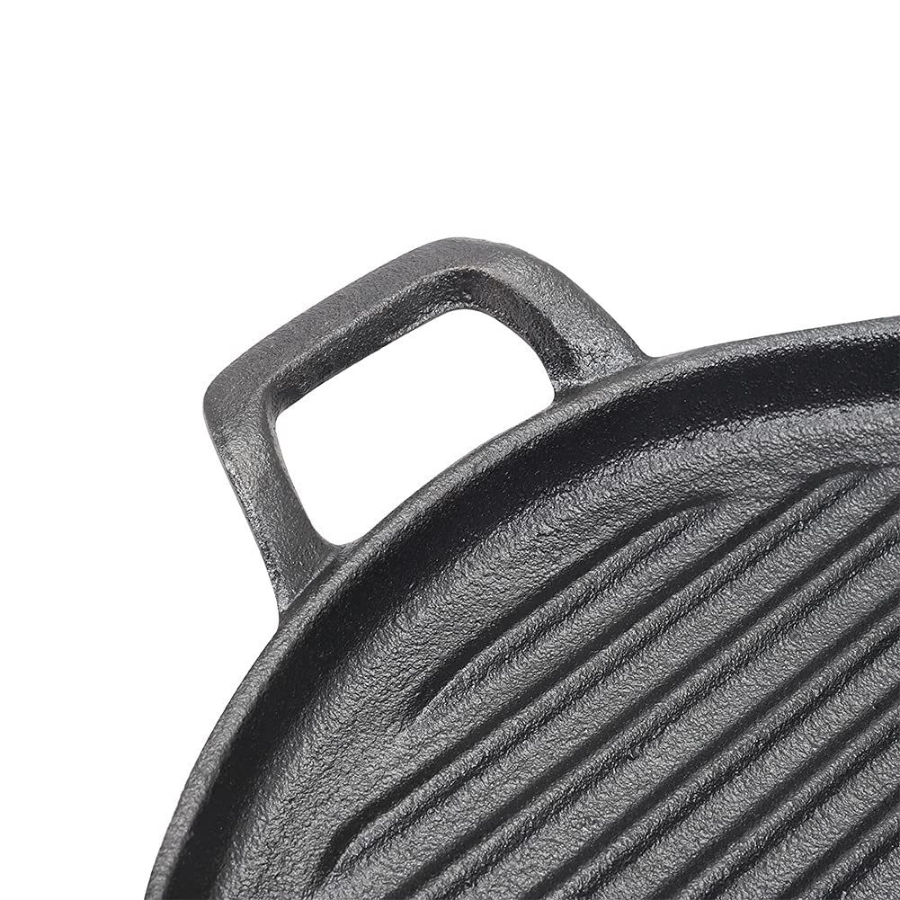 30cm Round Cast Iron Griddle Plate, BBQ Pan Cooking Griddle Grill
