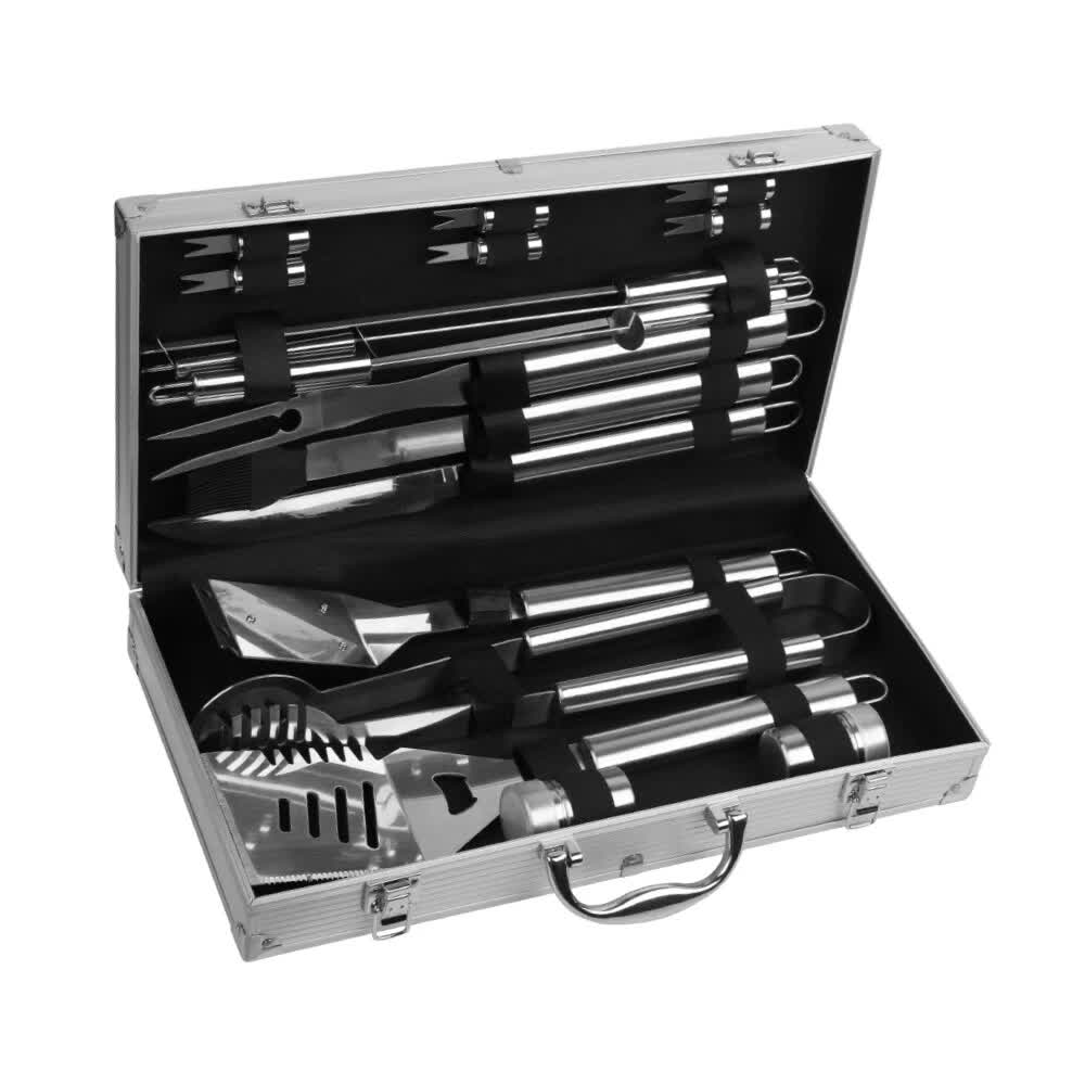 BBQ Tool Set -  18Pcs - Stainless Steel